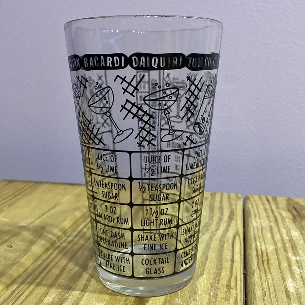 Federal Glass Vintage Cocktail Mixer Multiply Ingredients By Number Of Drinks !!